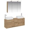 vidaXL Ensemble de mobilier de salle de bain 4 pcs Ch&ecirc;ne artisanal