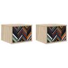 vidaXL Cabinet de chevet mural OMMEN 2 pc Ch&ecirc;ne Sonoma 36 x 33 x 25 cm