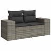 vidaXL Canap&eacute; de jardin 2 places avec coussins gris r&eacute;sine tress&eacute;e