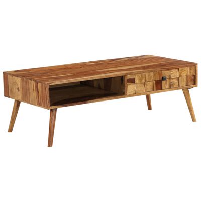 vidaXL Table basse Bois massif avec finition miel 110x50x37 cm