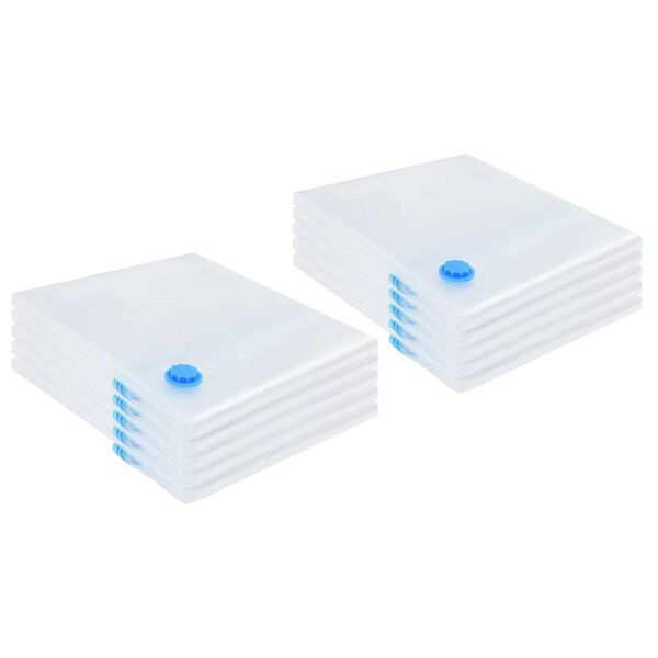 vidaXL Sacs de rangement 10 pcs Transparent et Bleu 100 x 80 cm