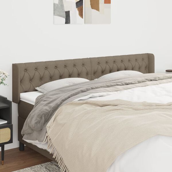 vidaXL T&ecirc;te de lit avec oreilles Taupe 203x16x78/88 cm Tissu