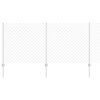 vidaXL Cl&ocirc;ture grillag&eacute;e avec poteau 25 x 1 m Acier galvanis&eacute; Argent&eacute;