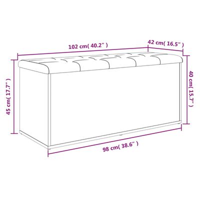 vidaXL Banc de rangement chêne sonoma 102x42x45 cm bois d'ingénierie