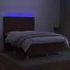 vidaXL Sommier à lattes de lit matelas et LED Marron foncé 140x190 cm
