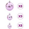 vidaXL Boules de No&euml;l 100 pcs rose &Oslash;3/4/6 cm