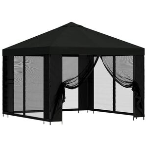 vidaXL Abri de jardin avec parois 3 x 3 m Noir Polyester et Acier