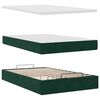 vidaXL Lit ottoman avec matelas et LED vert fonc&eacute; 90x200cm velours