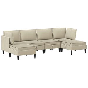 vidaXL Ensemble de meubles pour le salon 6 pcs Sable Tissu