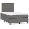 vidaXL Sommier &agrave; lattes de lit avec matelas Gris 120x200 cm Similicuir