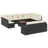 vidaXL Salon de jardin avec coussins 14 pcs noir r&eacute;sine tress&eacute;e