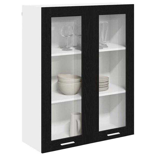 vidaXL Armoire suspendue Ch&ecirc;ne noir 80 x 31 x 100 cm Bois d'ing&eacute;nierie