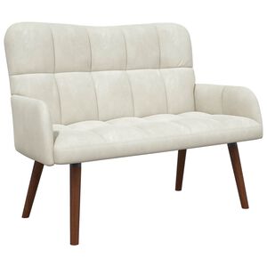 vidaXL Sofa 2 places Cr&egrave;me 115 x 61 x 87 cm Velours