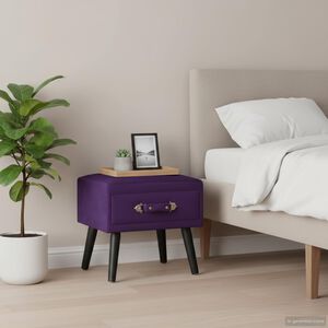 vidaXL Table de chevet Violet fonc&eacute; 40x35x40 cm Velours