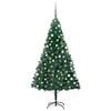 vidaXL Arbre de No&euml;l artificiel pr&eacute;-&eacute;clair&eacute; et boules vert 180 cm PVC