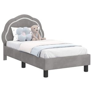 vidaXL Cadre de lit pour tout-petit avec t&ecirc;te de lit Gris clair
