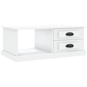 vidaXL Table basse blanc 90x50x35 cm bois d'ing&eacute;nierie