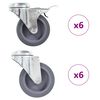 vidaXL 12 pcs Roulettes pivotantes &agrave; trou de boulon 75 mm