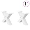 vidaXL Pieds de table basse en forme de X, 2 pi&egrave;ces, blanc, 50 x (30-31) cm, acier