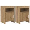 vidaXL Tables de chevet 2 pi&egrave;ces Ch&ecirc;ne artisanal 40 x 36 x 60 cm