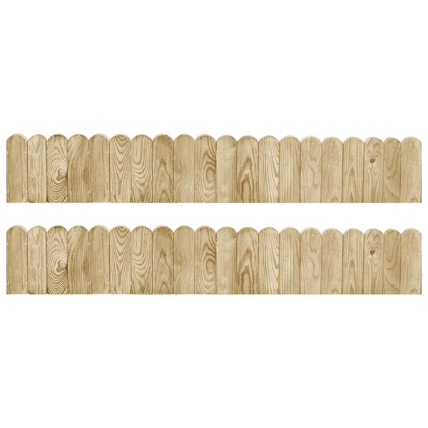 vidaXL Rouleaux de bordure 2 pcs 120 cm Bois de pin impr&eacute;gn&eacute;