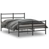 vidaXL Cadre de lit m&eacute;tal sans matelas avec pied de lit noir 135x190cm