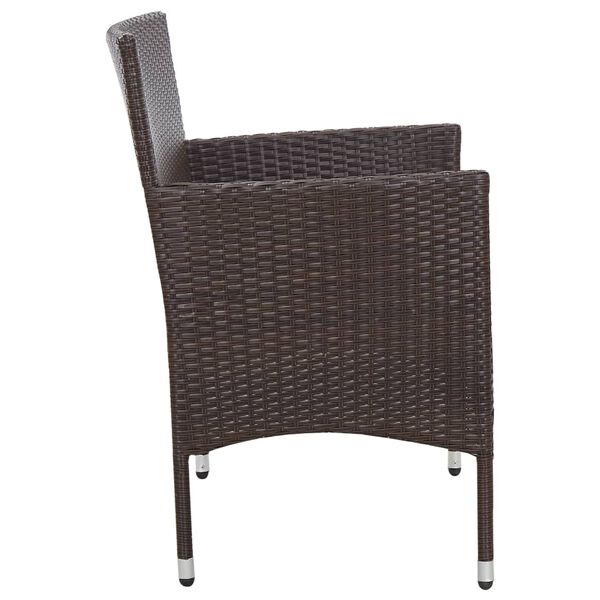 vidaXL Banc de jardin avec coussin r&eacute;sine tress&eacute;e marron