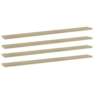 vidaXL Panneaux biblioth&egrave;que 4 pcs Ch&ecirc;ne sonoma 100x10x1,5cm Agglom&eacute;r&eacute;