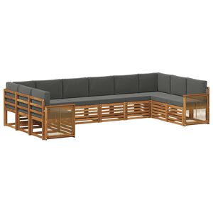 vidaXL Ensemble de canap&eacute;s d'ext&eacute;rieur 7 pc Naturel et Anthracite