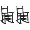 vidaXL Chaises &agrave; bascule enfants lot de 2 noir bois de peuplier massif