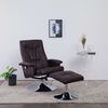 vidaXL Fauteuil de massage inclinable et repose-pied marron similicuir