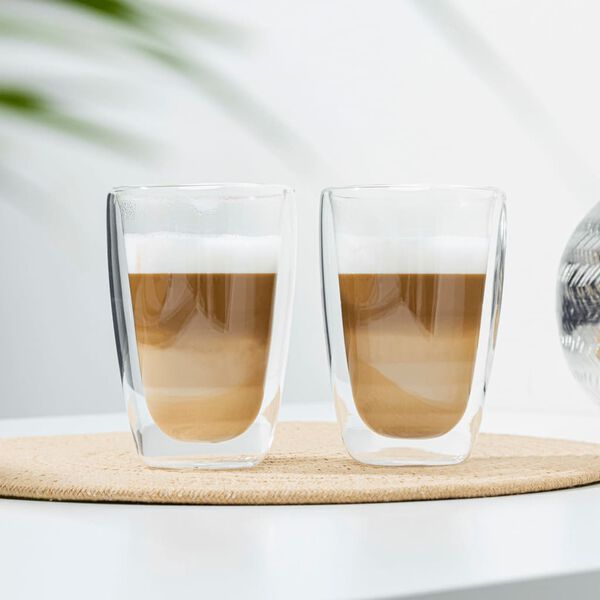 HI Ensemble de verres &agrave; latte macchiato 2 pcs 400 ml transparent
