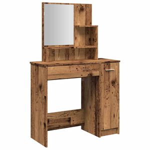 vidaXL Coiffeuse avec miroir vieux bois 86,5x35x136 cm