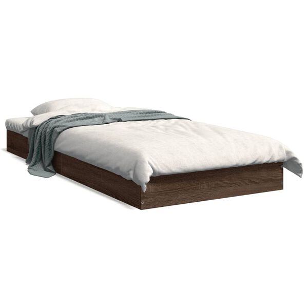 vidaXL Cadre de lit sans matelas chêne marron 75x190cm bois ingénierie
