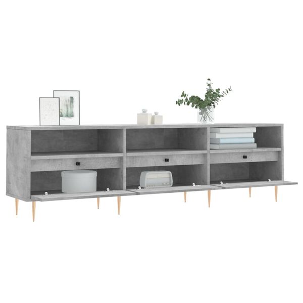 vidaXL Meuble TV gris béton 150x30x44,5 cm bois d'ingénierie
