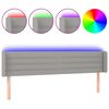 vidaXL T&ecirc;te de lit &agrave; LED Gris clair 203x16x78/88 cm Tissu
