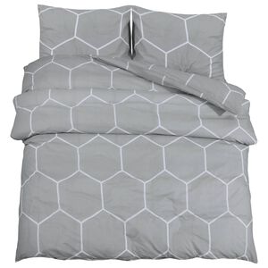 vidaXL Ensemble de housse de couette Gris 135x200 cm Coton