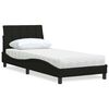 vidaXL Lit avec matelas Hanko noir 80x200 cm tissu