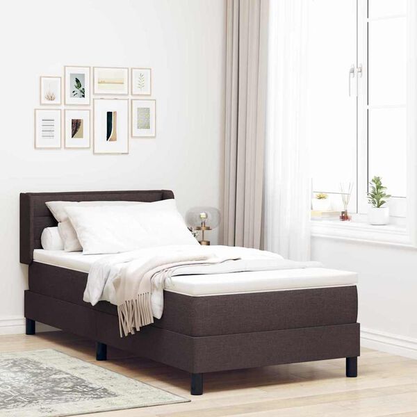 vidaXL Lit boxspring avec matelas Marron fonc&eacute; 100 x 200 cm