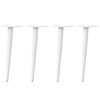 vidaXL Pieds de table basse coniques 4 pi&egrave;ces Blanc 30-31 cm Acier