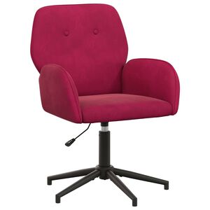 vidaXL Chaise de bureau pivotante 54 x 55 x 90 cm Bordeaux Velours
