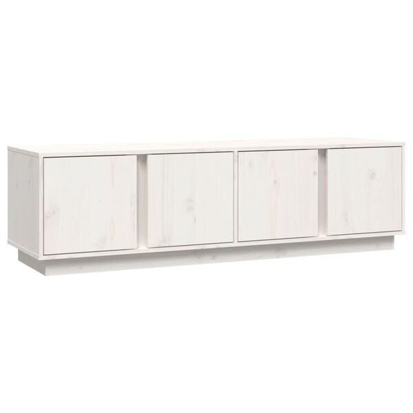 vidaXL Meuble TV Blanc 140x40x40 cm Bois de pin massif