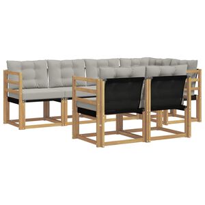 vidaXL Ensemble de canap&eacute;s d'ext&eacute;rieur 7 pc Blanc et gris clair