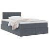 vidaXL Lit de Rangement avec matelas Gris fonc&eacute; 120 x 190 cm Velours