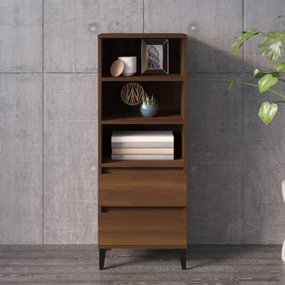 vidaXL Buffet haut Chêne marron 40x36x110 cm Bois d'ingénierie