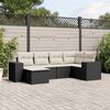 vidaXL Salon de jardin 6 pcs avec coussins noir r&eacute;sine tress&eacute;e