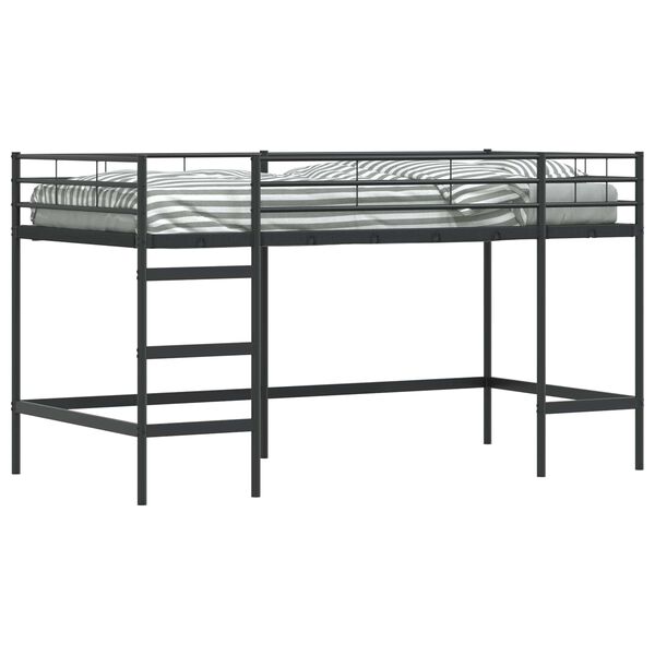 vidaXL Lit mezzanine pour enfants Noir 107 x 200 cm Acier