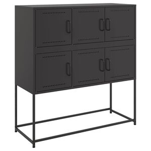 vidaXL Buffet noir 100,5x39x107 cm acier