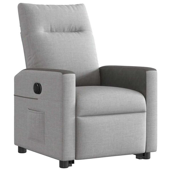 vidaXL Fauteuil inclinable électrique gris nuage tissu