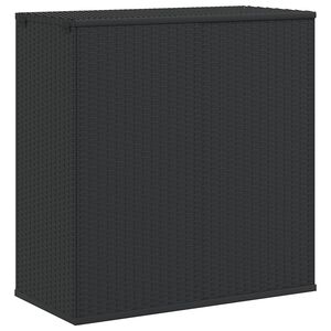 vidaXL Bo&icirc;te &agrave; coussins de jardin R&eacute;sine tress&eacute;e 100x49x103,5 cm Noir